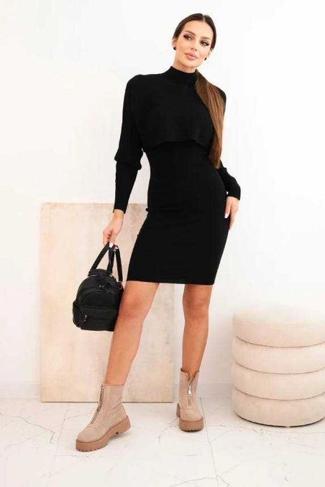 Komplet damski wiskozowy bluzki z sukienką