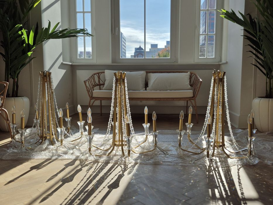 Żyrandol duży kryształowy