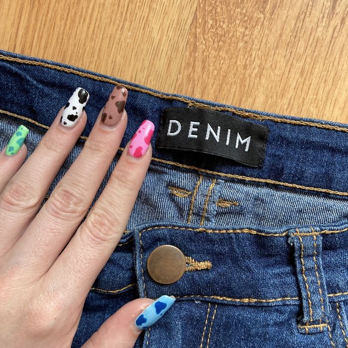 krótkie spodenki szorty ze średnim stanem Denim