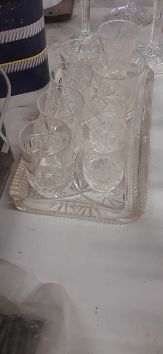 Kryształy różne karafka  kieliszki