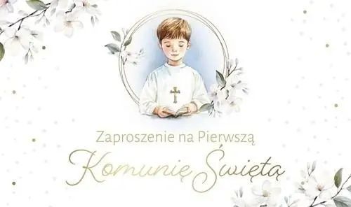 Zaproszenie Komunia (10szt). Nowy Produkt