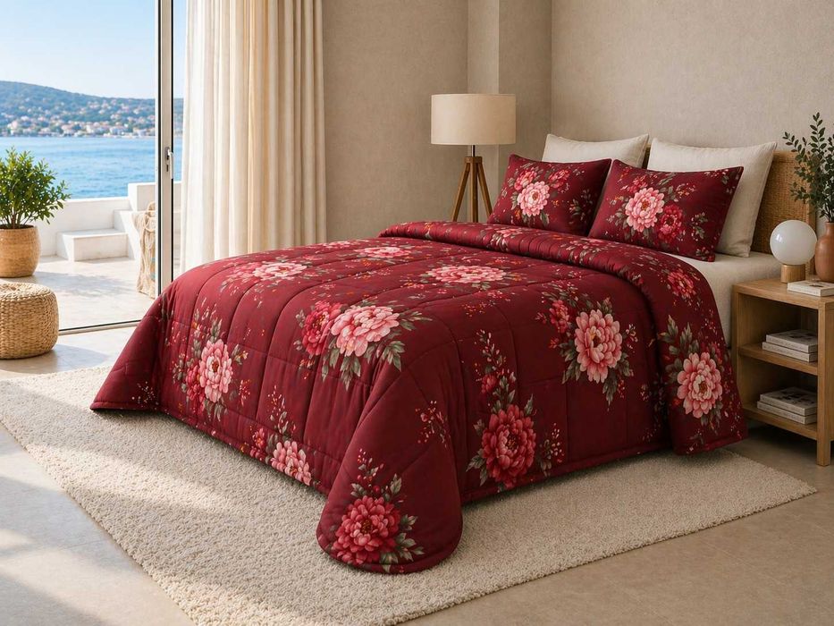 Colcha estampada em Veludo