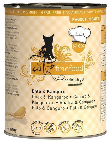 Karma dla kota bez zbóż i GMO - Catz Finefood KACZKA + KANGUR 380g