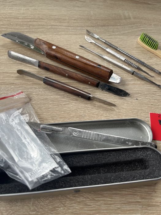 Inlej zestaw dłuta nożyki  zęby technik dentystyczny