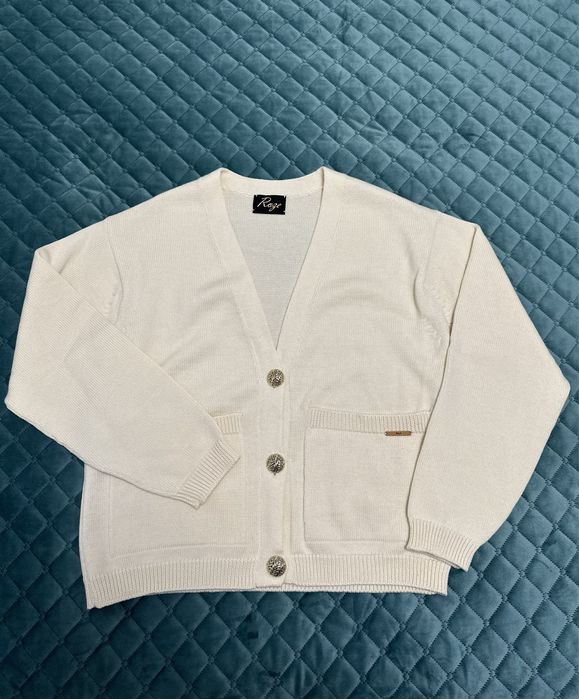 Кардиган молочний вовна 100% Roze atelier lbtm otaje ace