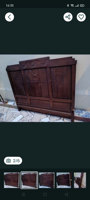 Cama de corpo e meio de madeira maciça como nova. Sem estrado
