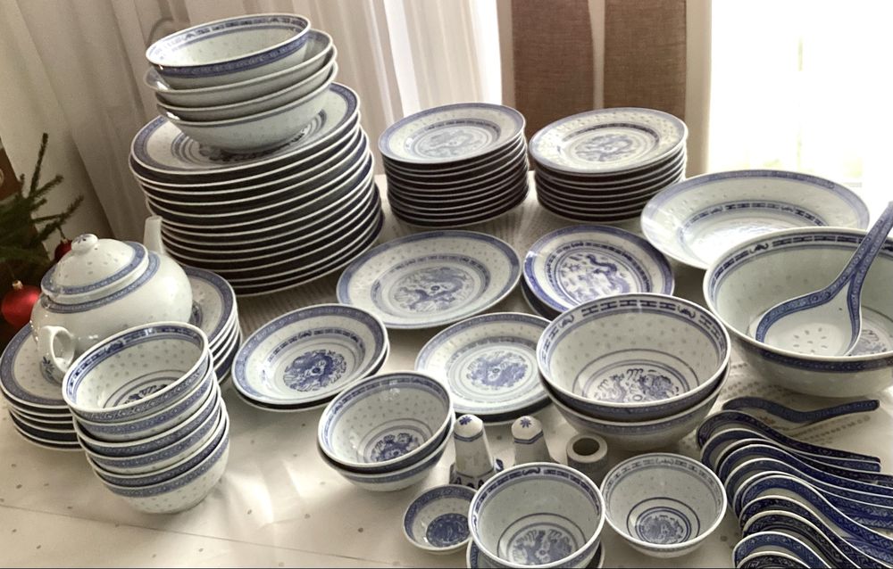 Chińska porcelana ryżowa zestaw obiadowy