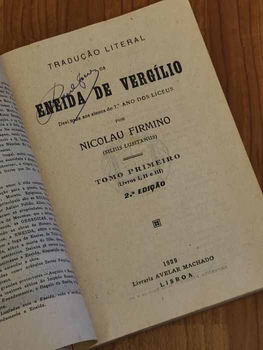 A Eneida de Virgílio - Nicolau Firmino -  Livro muito raro - Versão Portuguesa