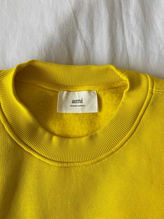 Sweater Ami Paris Amarela 100% Algodão Original