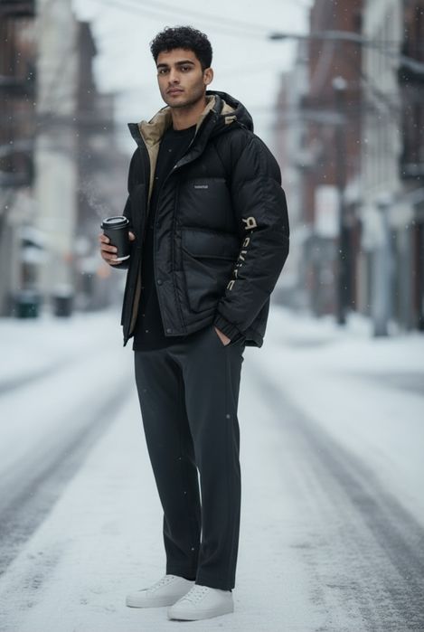 Стильний чоловічий зимовий пуховик GV-ICE(M-L)