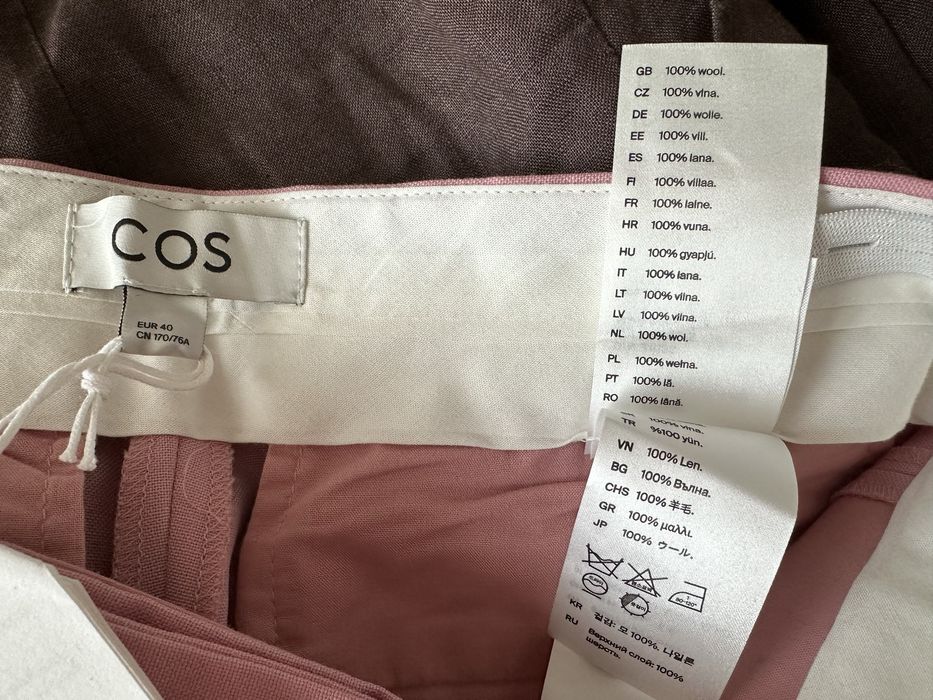 Прямі вовняні брюки COS