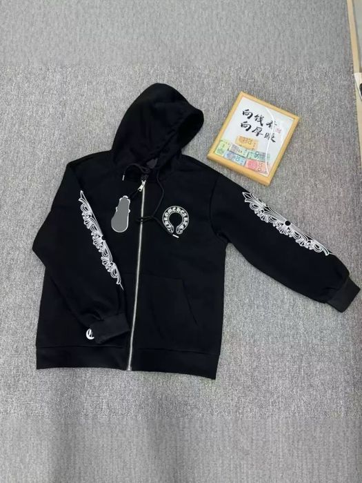 Зіп-худі Chrome Hearts Black | Чорна кофта Хром Хартс на блискавці