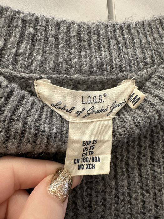 H&M sweter sweterek szary XS