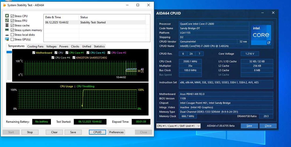 s1155 сет Intel Core i7-2600 3.8GHz +плата mATX ASUS H61. TRADE-IN