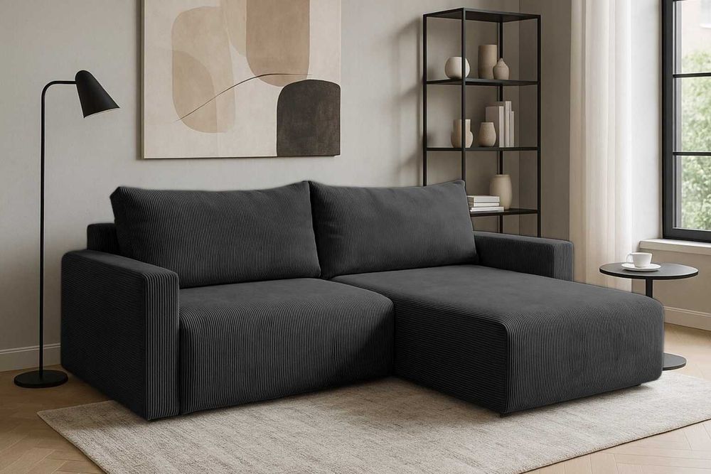 Narożnik Bergamo. Rogówka. Sprężyny bonell, pojemnik, automat, sztruks