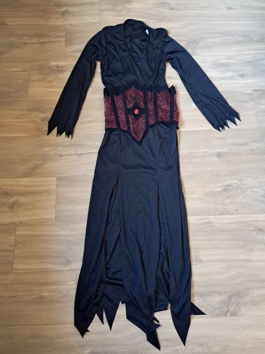 Morticia Adams wampirzyca drakula sukienka strój przebranie S 36