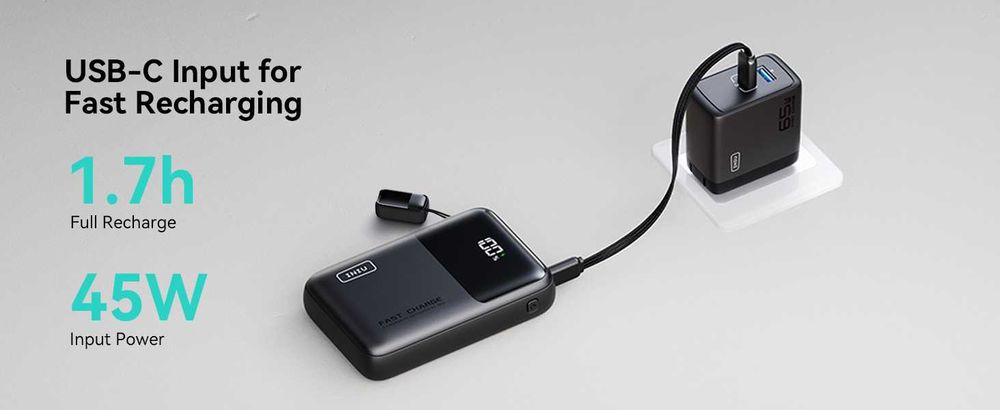 Дуже компактна версія Powerbank INIU P62 65W, 20000 mAh  (325 грам)