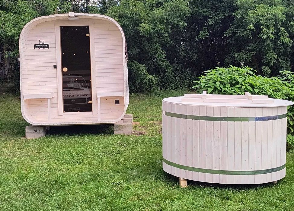 Sauna ogrodowa QUADRO2,35 z beczką do morsowania