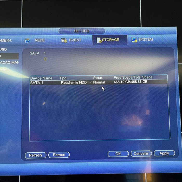 Gravador DVR HCVR 8 canais 500gb