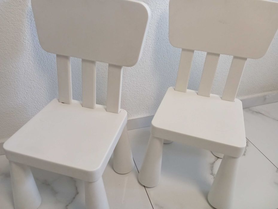 Krzesełko dziecięce białe MAMMUT - 2 sztuki