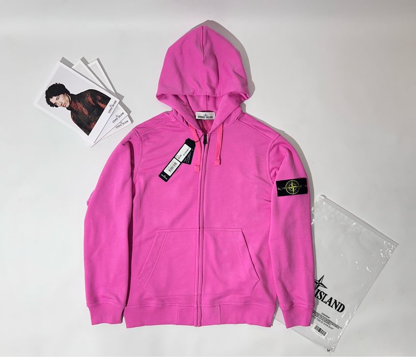 Зип худи Stone Island | Зіпка Стон Айленд | Мужской Стоник | Рожевий