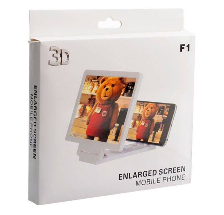 3D Увеличитель экрана для телефона Черный