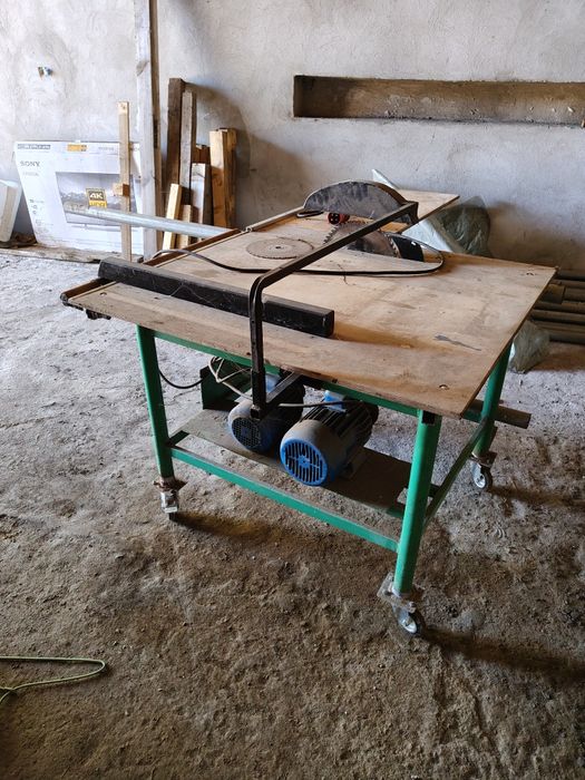 Piła formatowa samoróbka z wózkiem i podcinakiem