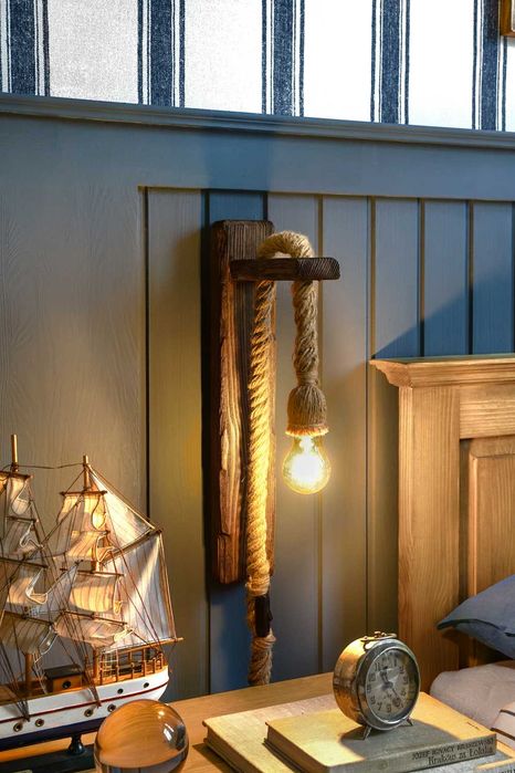 lampa drewniana sznur LEA