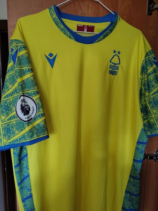 Koszulka Nottingham Forest 2022/23 away wyjazdowa żółto niebieska patch premier league