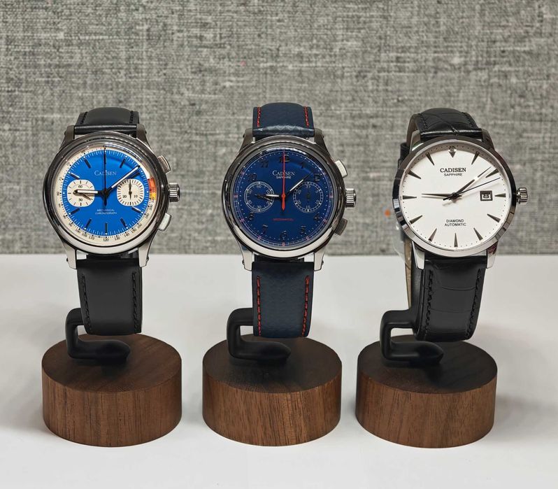 Чоловічий годинник часы Cadisen Mechanical Chronograph ST1900 Blue/W