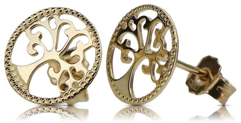 Złote kolczyki 14k 585 włoskie drzewko szczęścia cen002y Wrocław