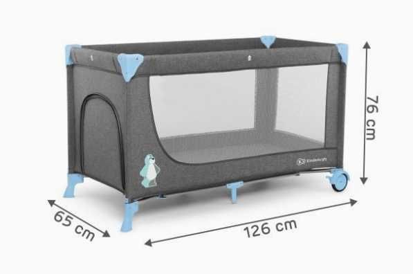 Berço de viagem JOY cinzento-azul- parque infantil da marca KINDERKRAFT