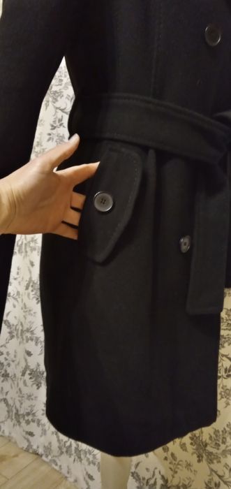 Ciepły płaszcz z wełny 80%, S M