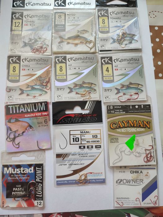 19 opakowań haczyki Mikado Kamatsu Owner