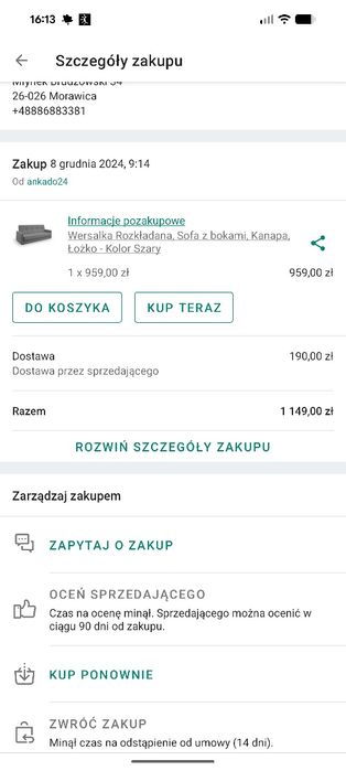 Wersalka rozkładana