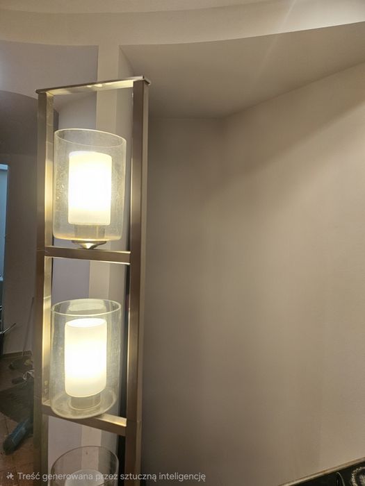 Lampa stojąca, metal, szkło