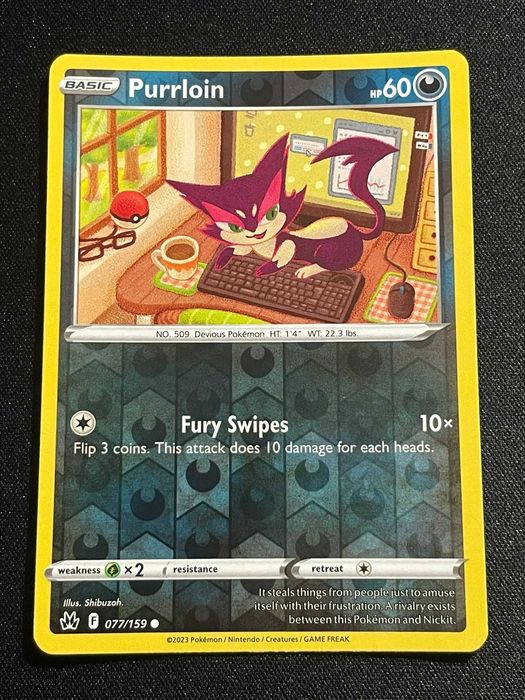Carta Pokémon Purrloin 77/159 Crown Zenith