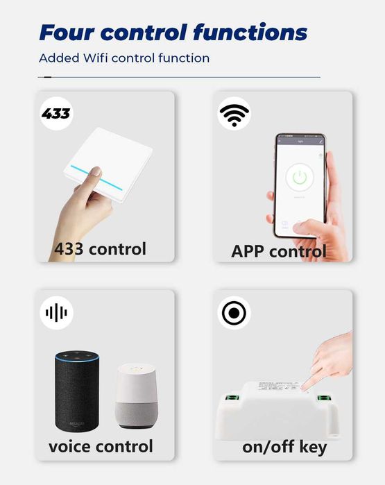 Interruptor duplo parede Wi-Fi interruptor relé inteligente NOVO