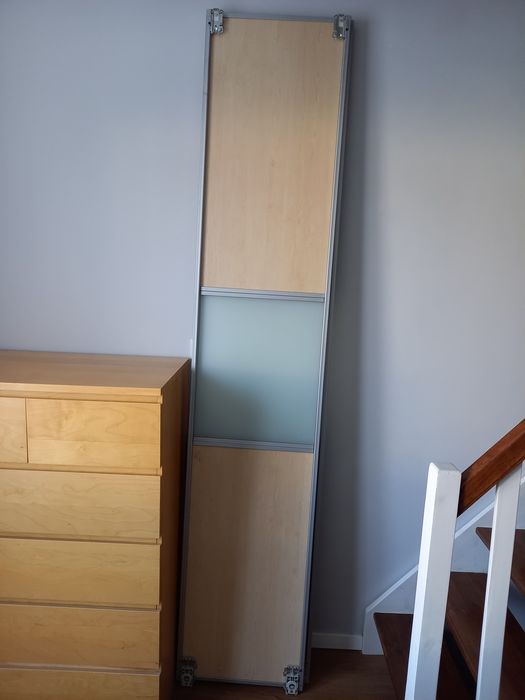 2 × dzwi przesuwne/fronty do szafy 245×50 cm + szyny