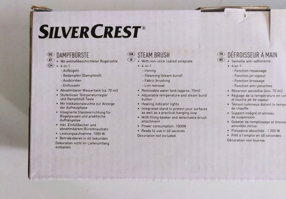Ручна праска 4 в 1 від німецького бренду Silver Crest модель SDRB 1000
