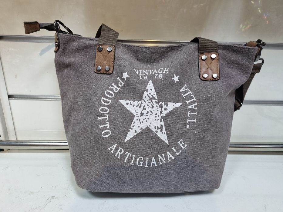 Torebka damska szara shopper