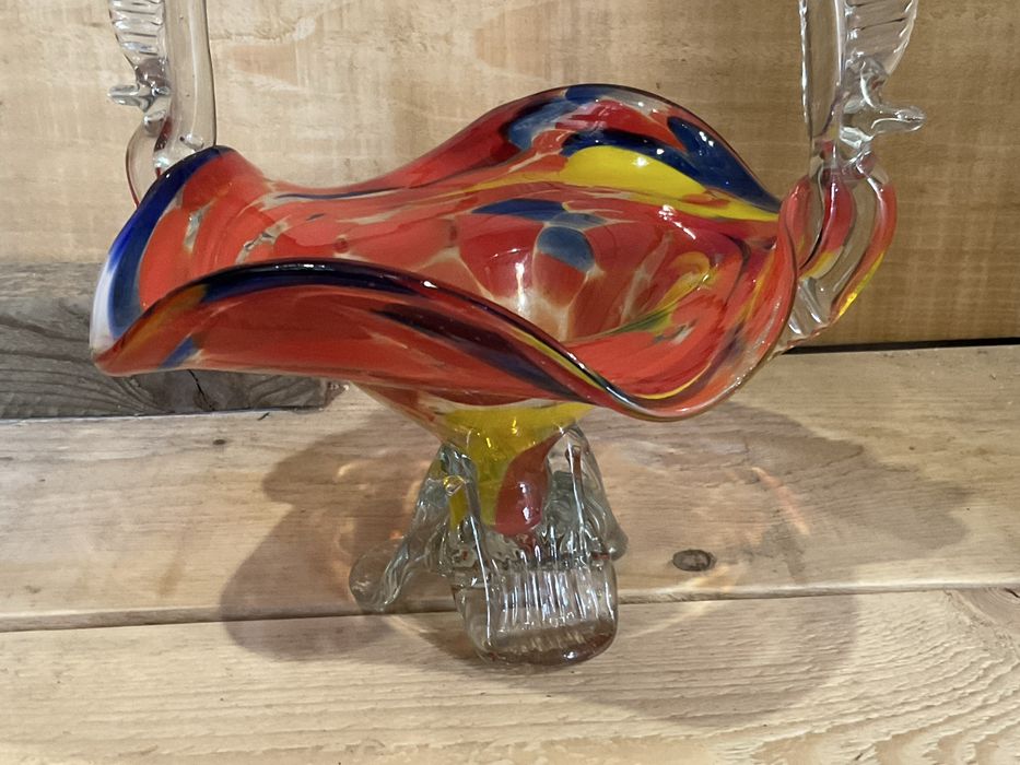 Koszyk Szklany- szkło barwione PRL