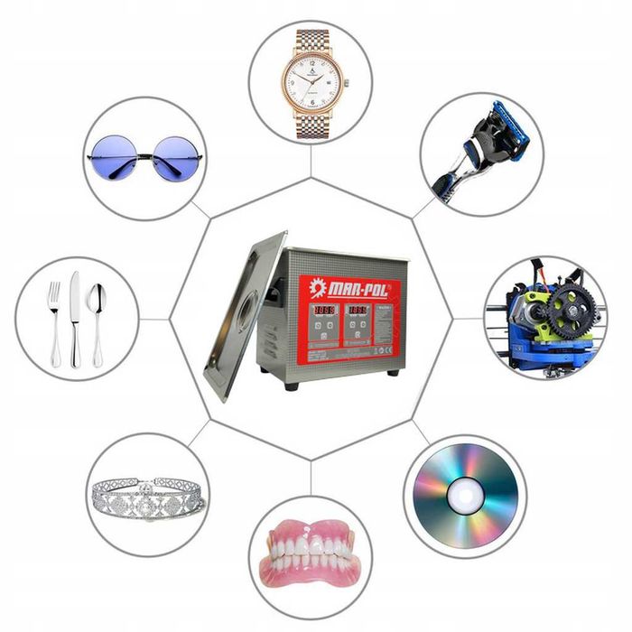 DUŻA MYJKA WANNA Ultradzwiekowa 3,2L Sterylizator Mycia Częsci