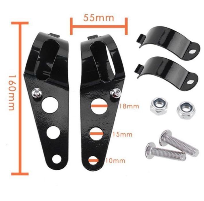 Suporte apoio farol universal para projectos cafe racer bobber