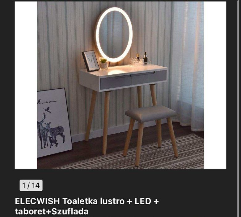 Toaletka z lustrem LED