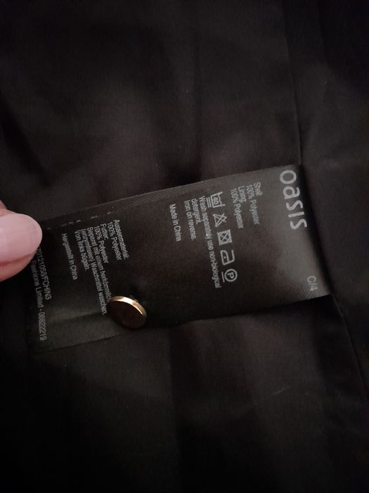 Nowa elegancka czarno biała sukienka Oasis XL /16 w pepitkę do pracy