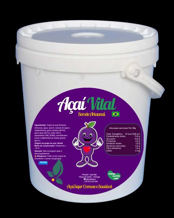 Açaí & Sorbets Artesanais – Vários Sabores | Formatos 5L, 1L e 500ml