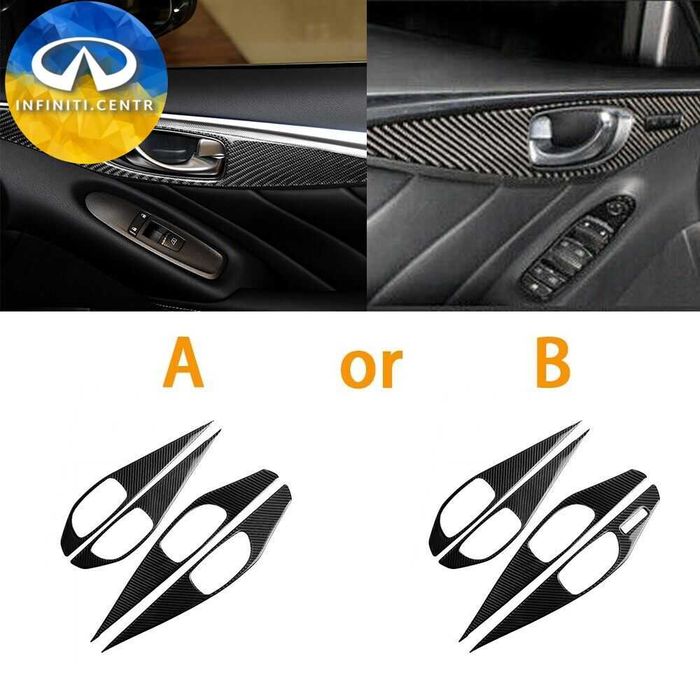 Внутренняя ручка Infiniti Q50 14-20 отделка из углеродного волокна