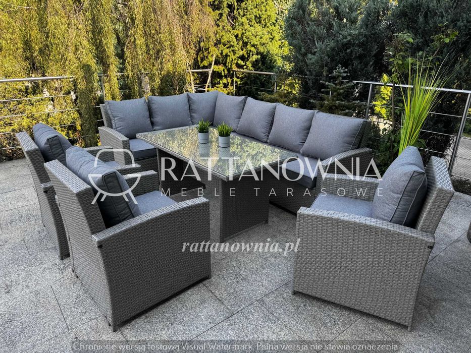 Duży Zestaw Mebli Ogrodowych Tarasowych Z Technorattanu 2 KOLORY!