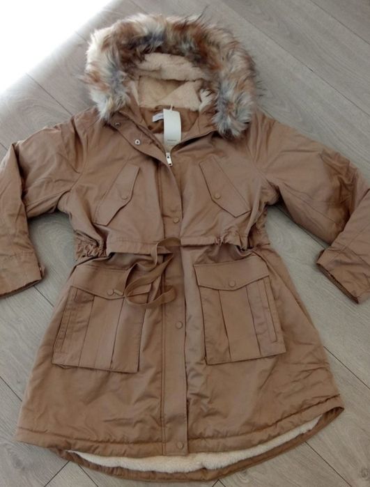 Kurtka zimowa damska parka jasna nowa Reserved roz 48/50